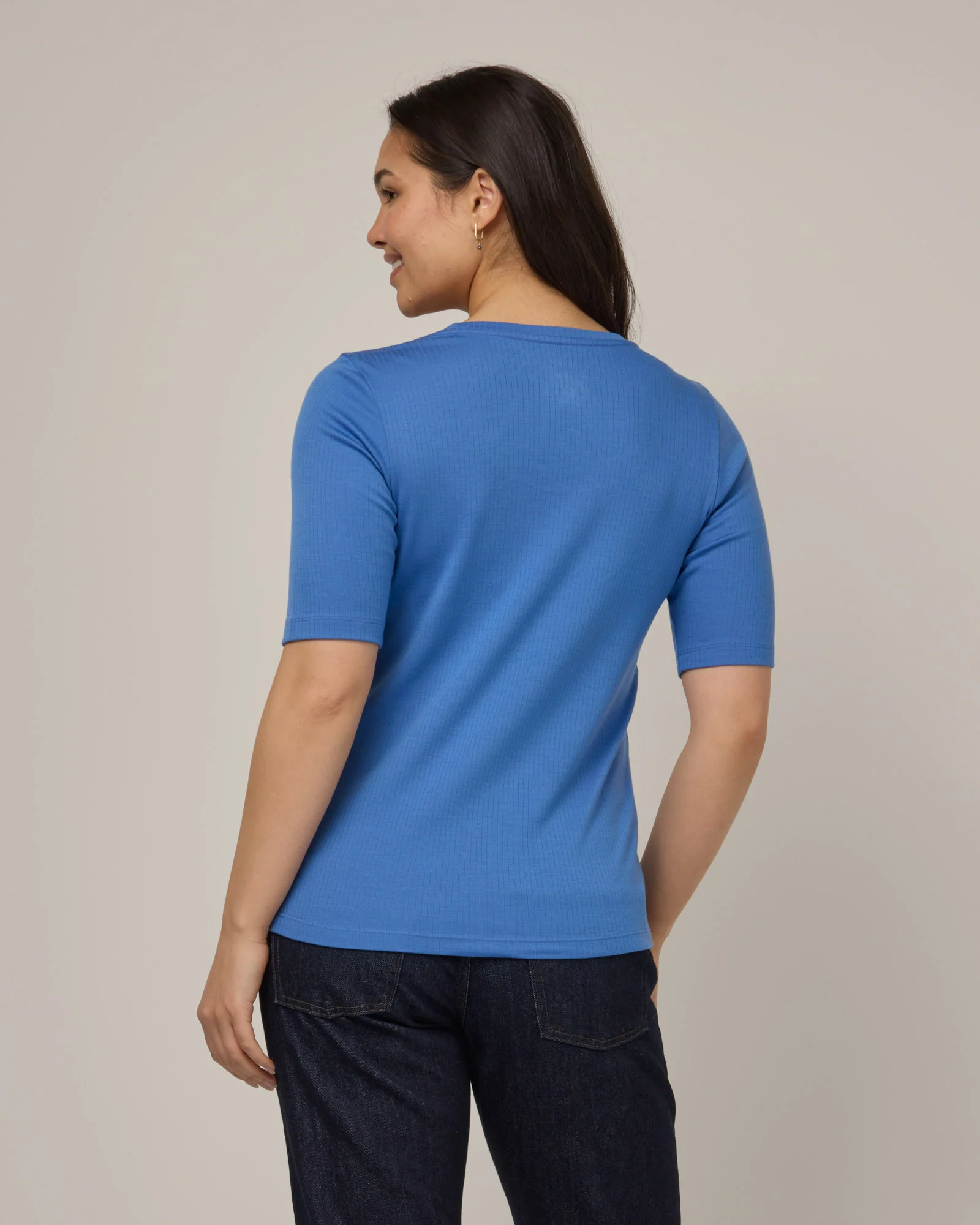 Celine Ribbed Elbow Sleeve Tee - Image 3