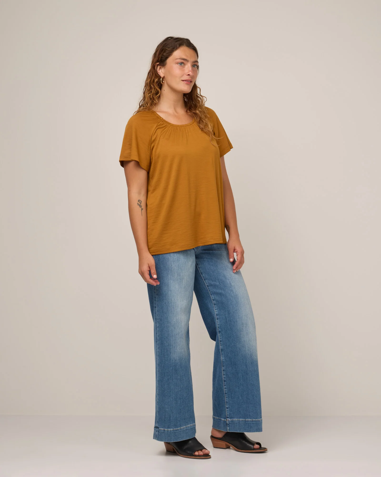 Lilah Signature Gathered Neck Tee - Image 3