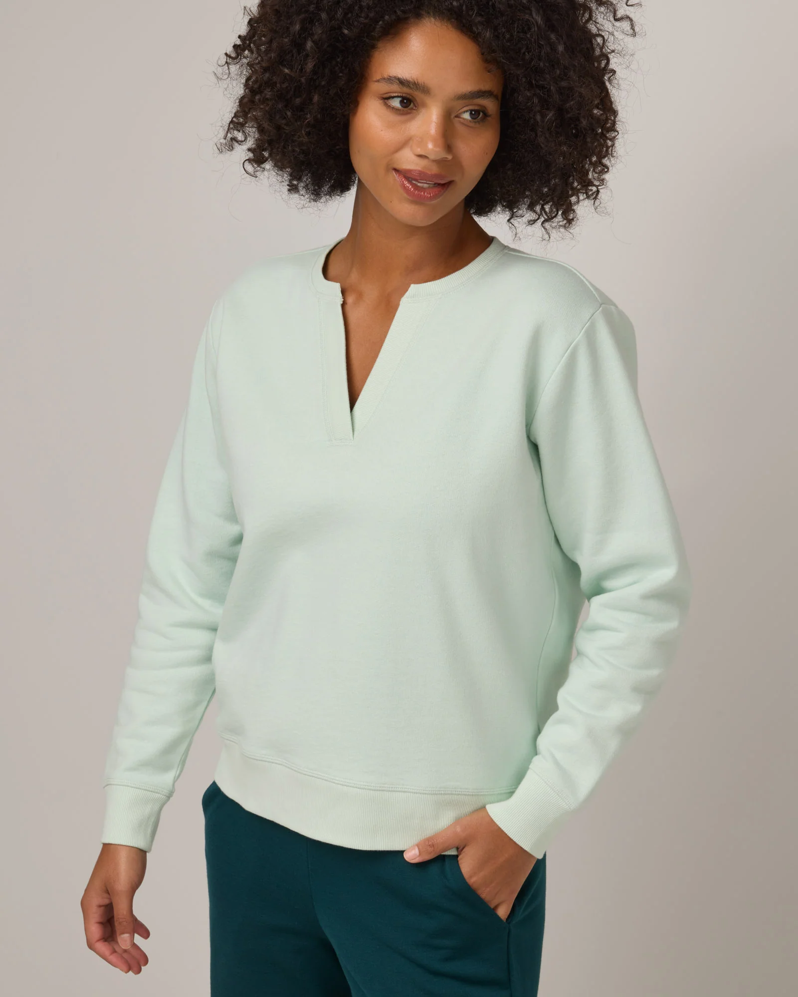 Mika Split Neck Sweatshirt - Image 4