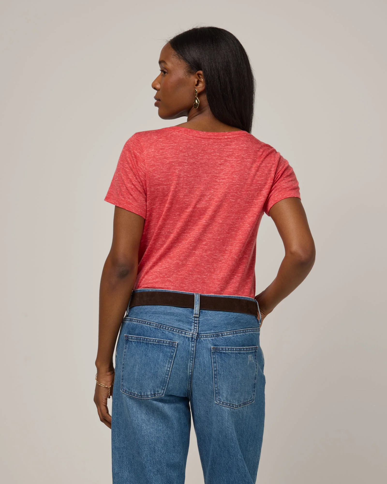 Stella Linen Scoop Neck Tee - Image 4
