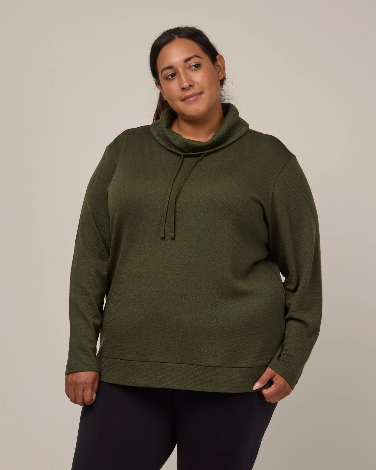 Tate Honeycomb Cowl Neck Top