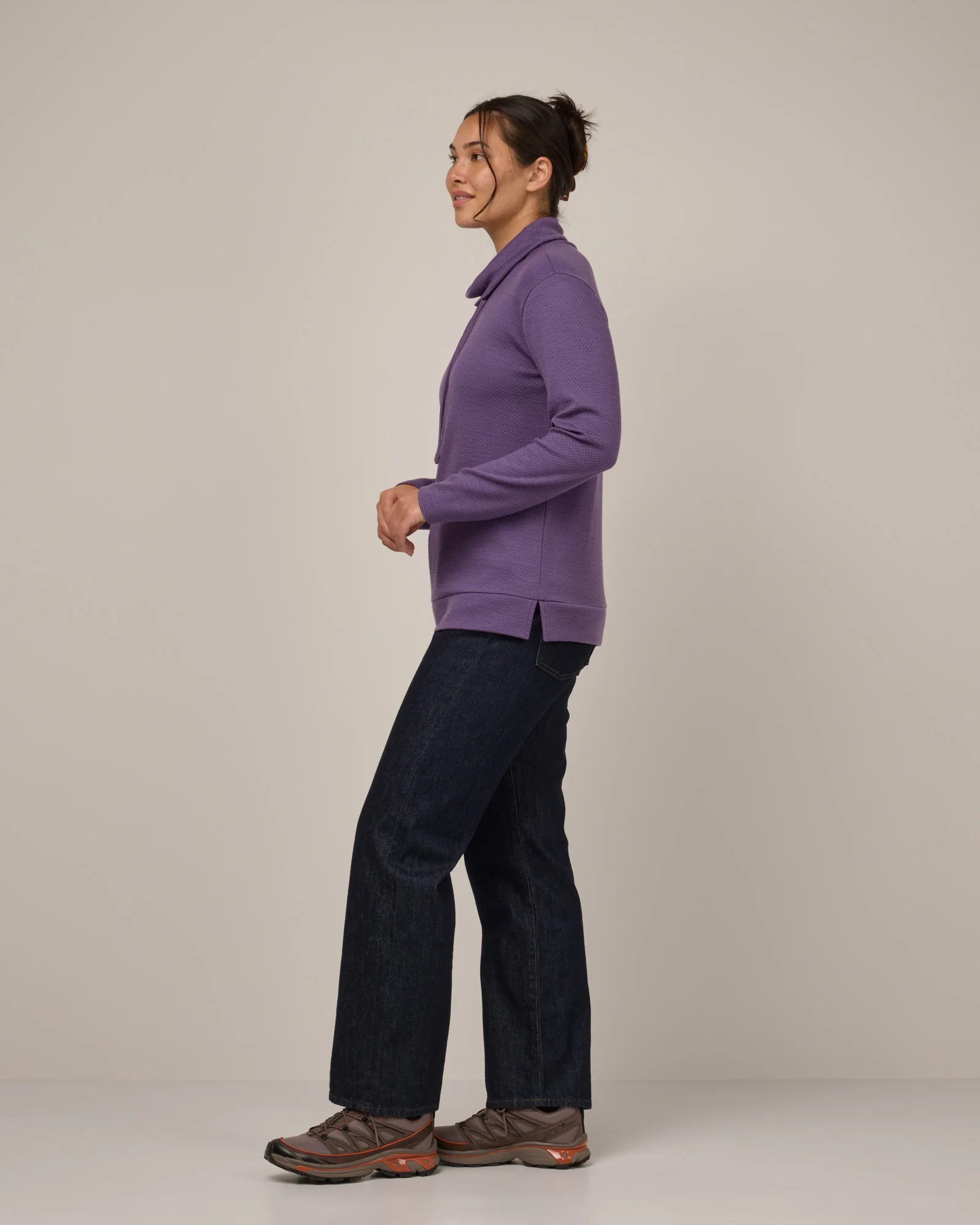 Tate Honeycomb Cowl Neck Top - Image 2