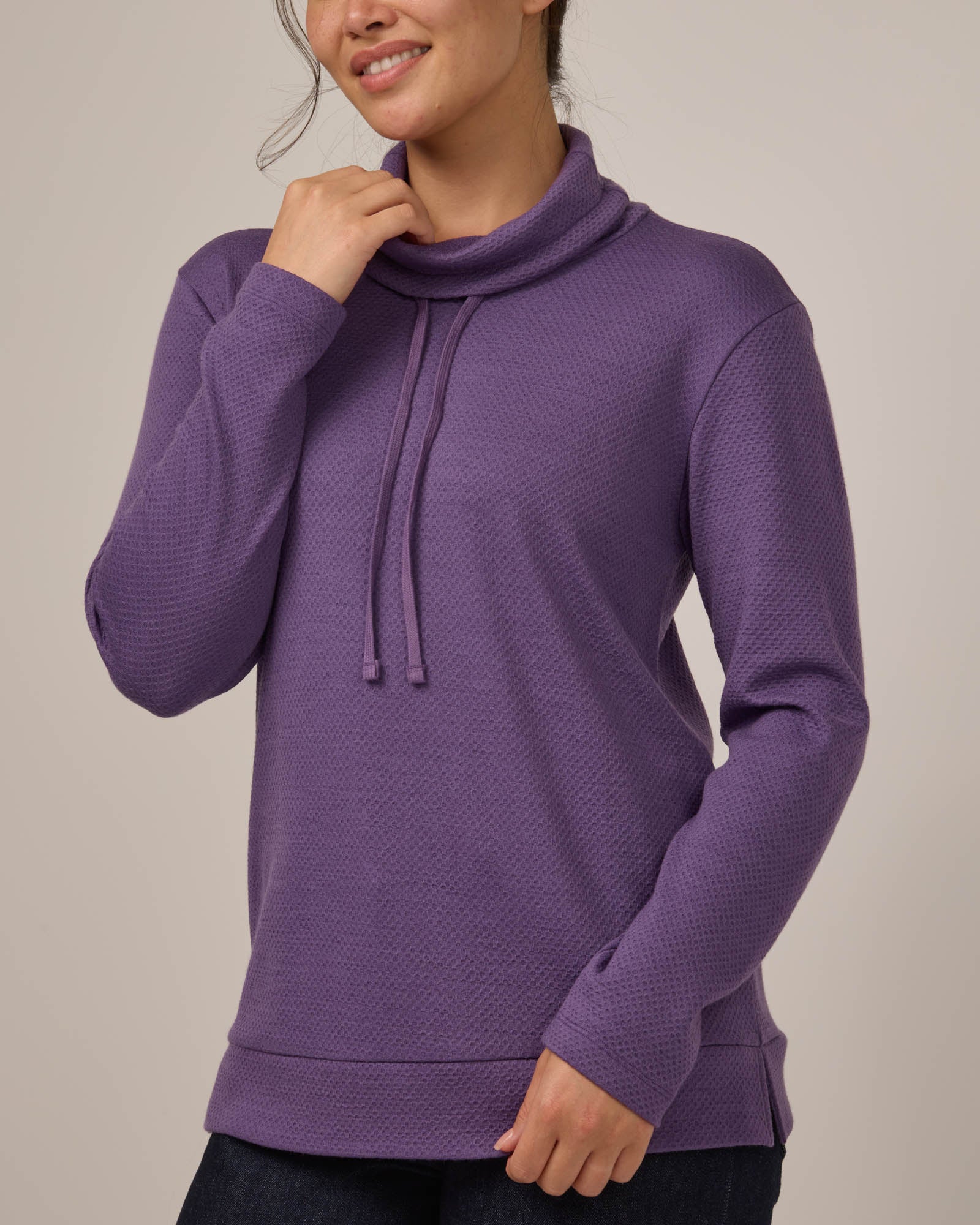 Tate Honeycomb Cowl Neck Top - Image 4